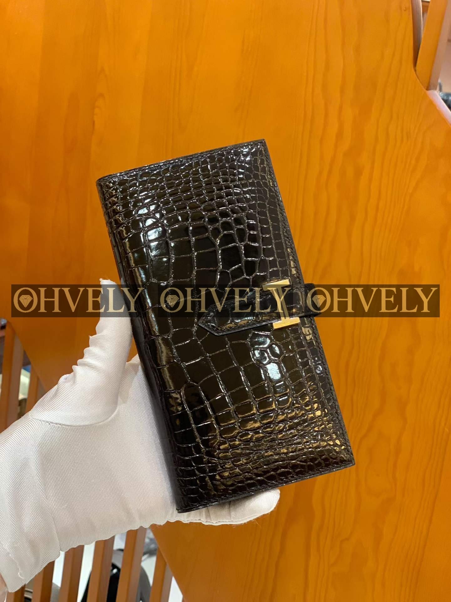 Hermès 베안 장지갑 악어가죽