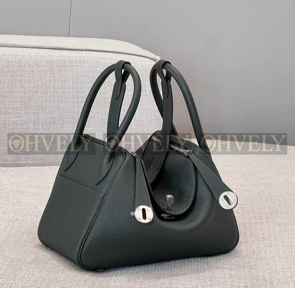 Hermès Lindy 26 그린(Vert Cypress)/은장 (시중가1600만)