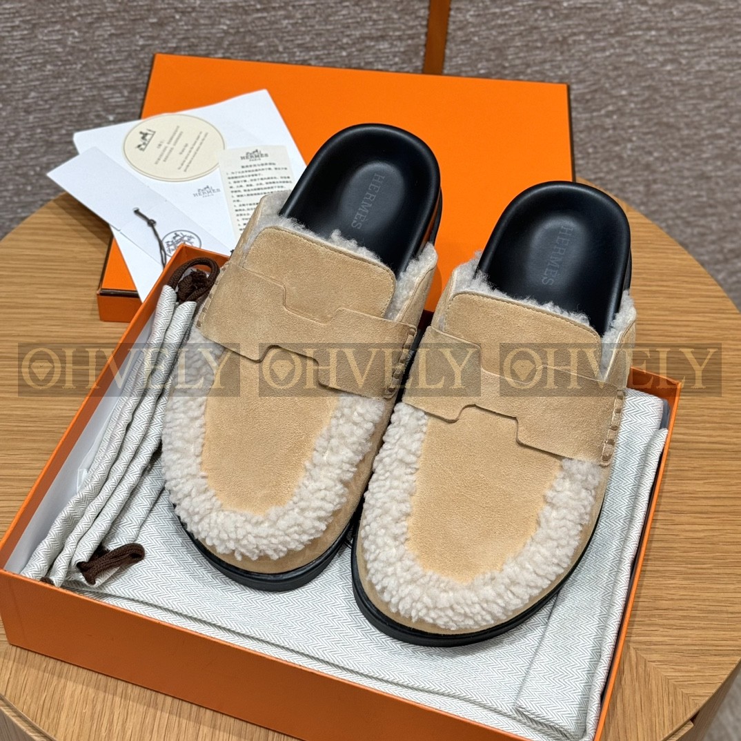 Hermès Go뮬 시어링(베이지/내추럴)