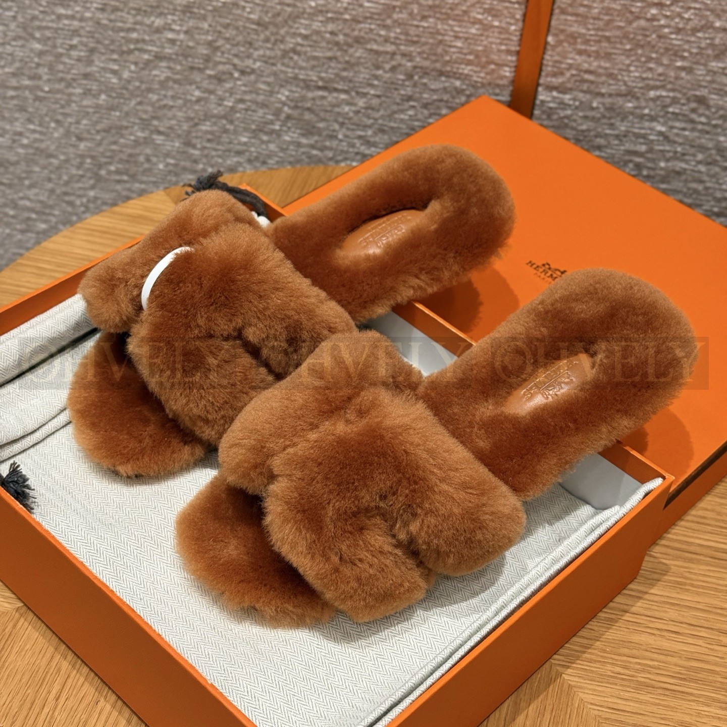 에르메스 시어링 오란 슬리퍼(handmade.ver)
