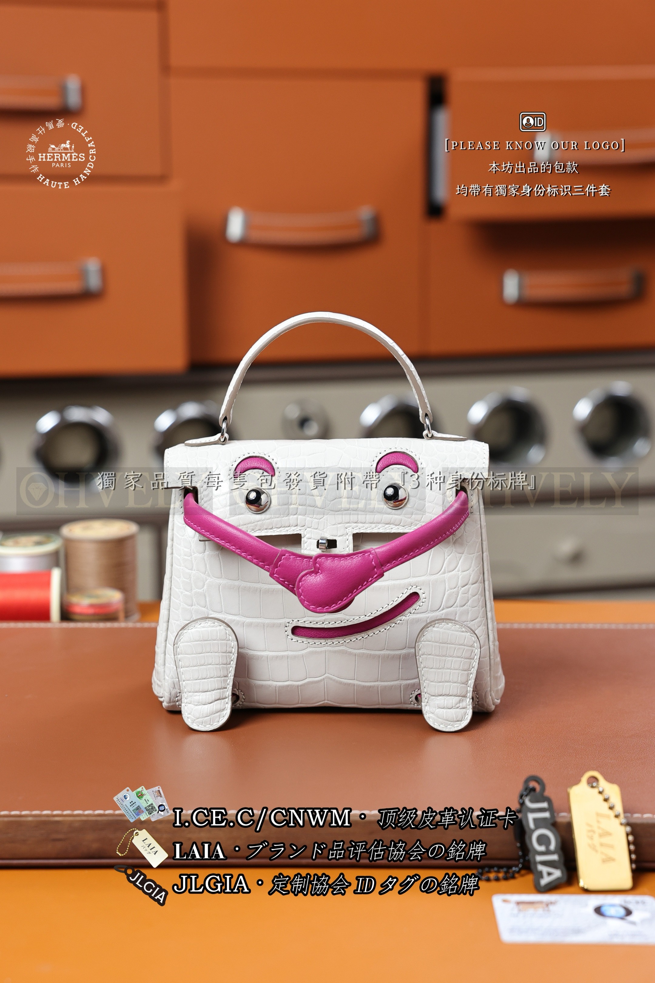 Hermès KELLY DOLL Rose+𝗕𝗲𝘁𝗼𝗻 은장