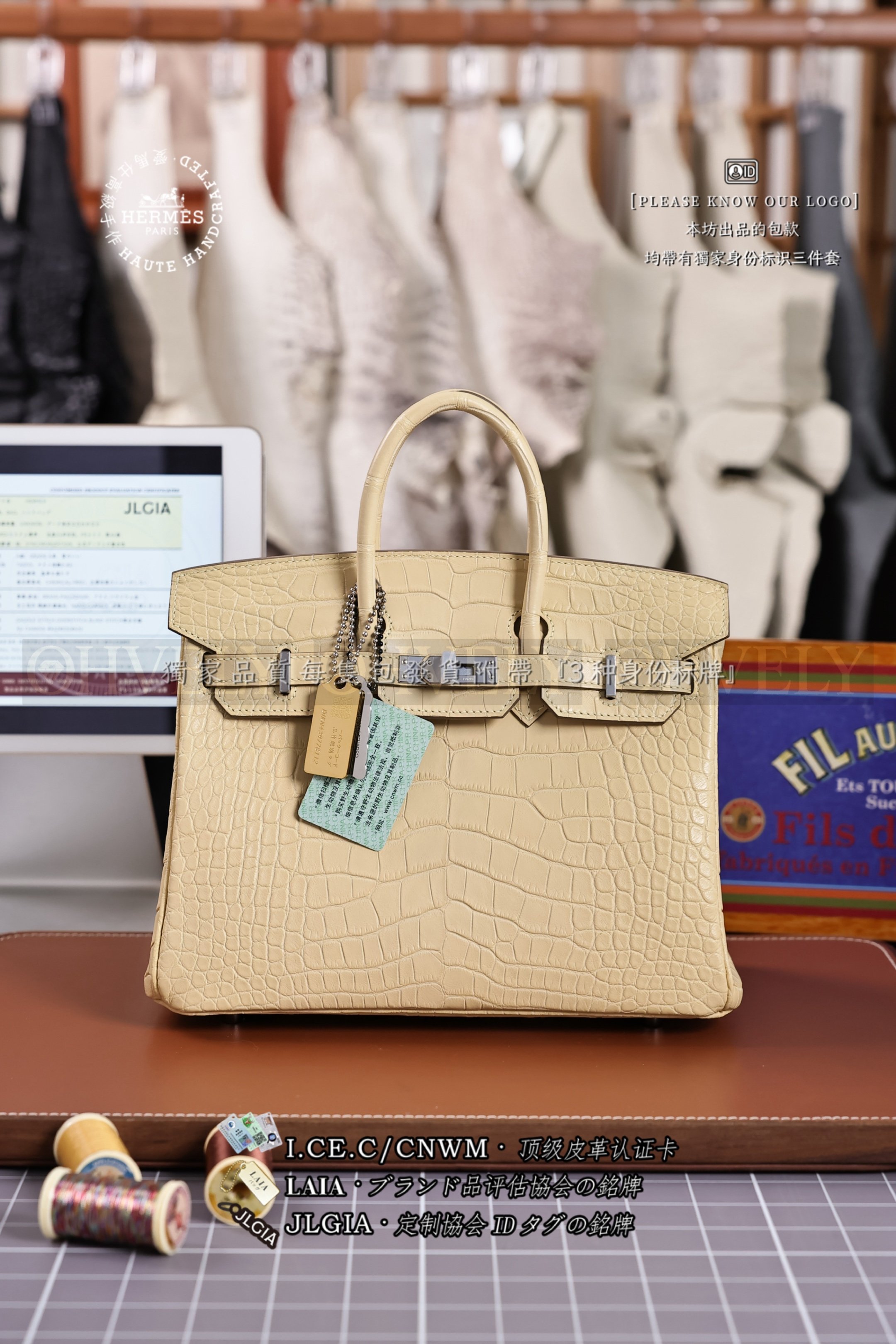Hermès BIRKIN 𝟸𝟻 𝚅𝚊𝚗𝚒𝚕𝚕𝚎 은장
