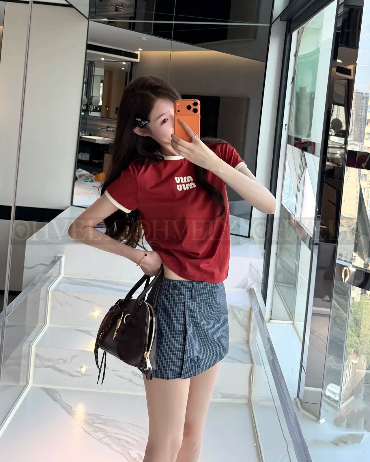 【 ZP버전 】 MIUMIU 미우미우 로고 프린트 코튼 저지 티셔츠