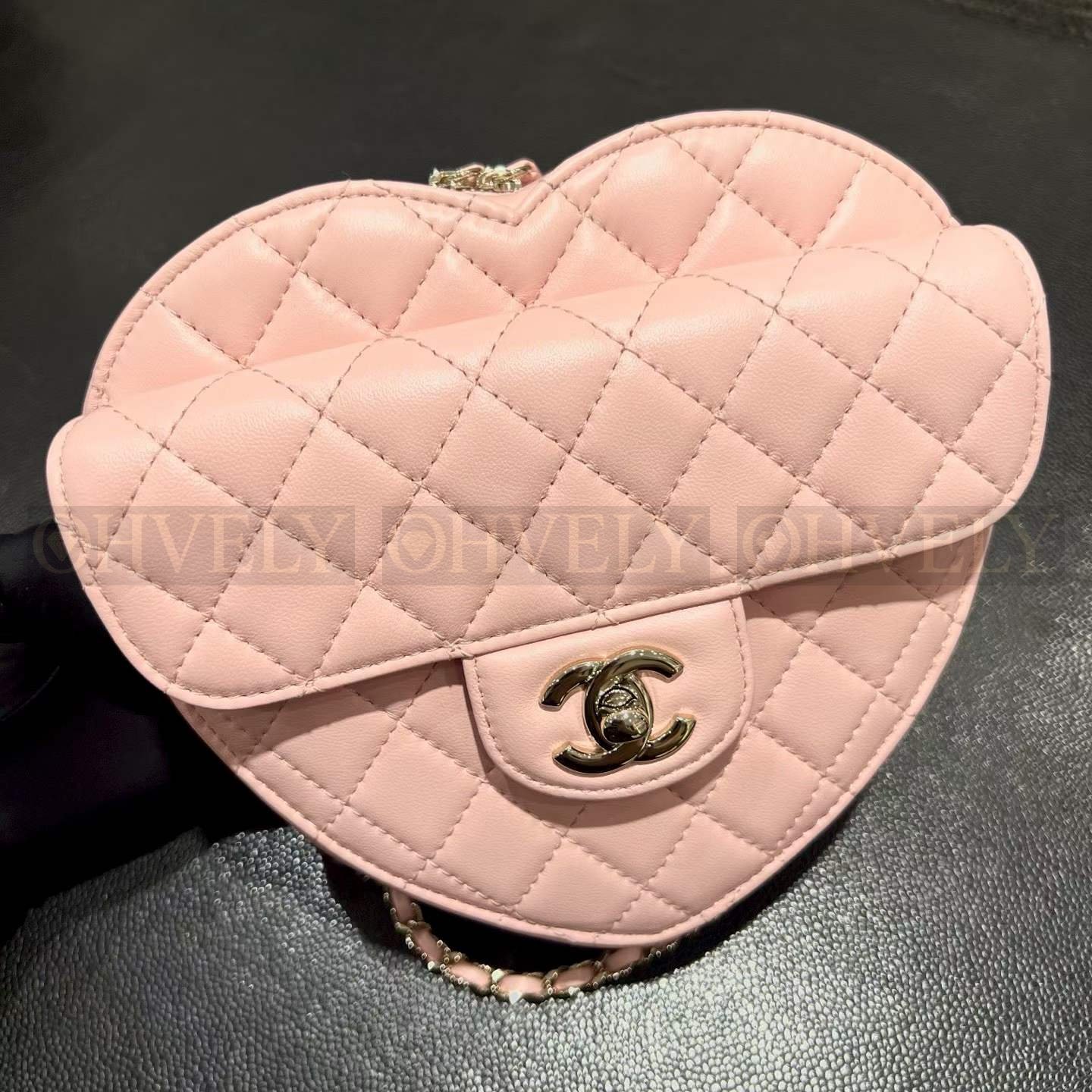 Chanel 하트백 라이트핑크 램스킨 골드메탈