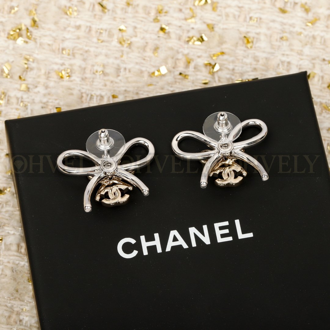 샤넬 CHANEL 리본 스트라스 이어링