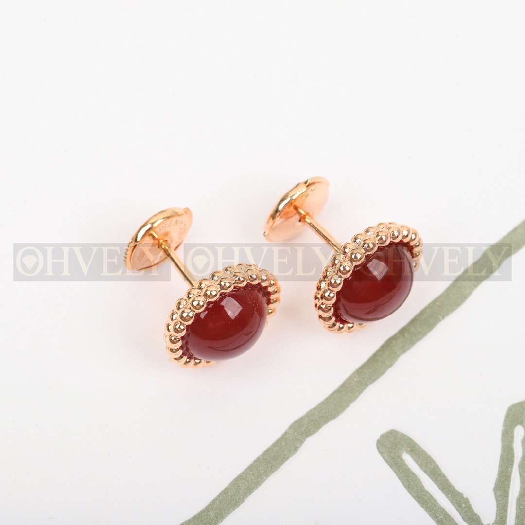 반클리프 아펠 Van Cleef & Arpels 뻬를리 꿀뢰르 이어링 커넬리언 (레드)
