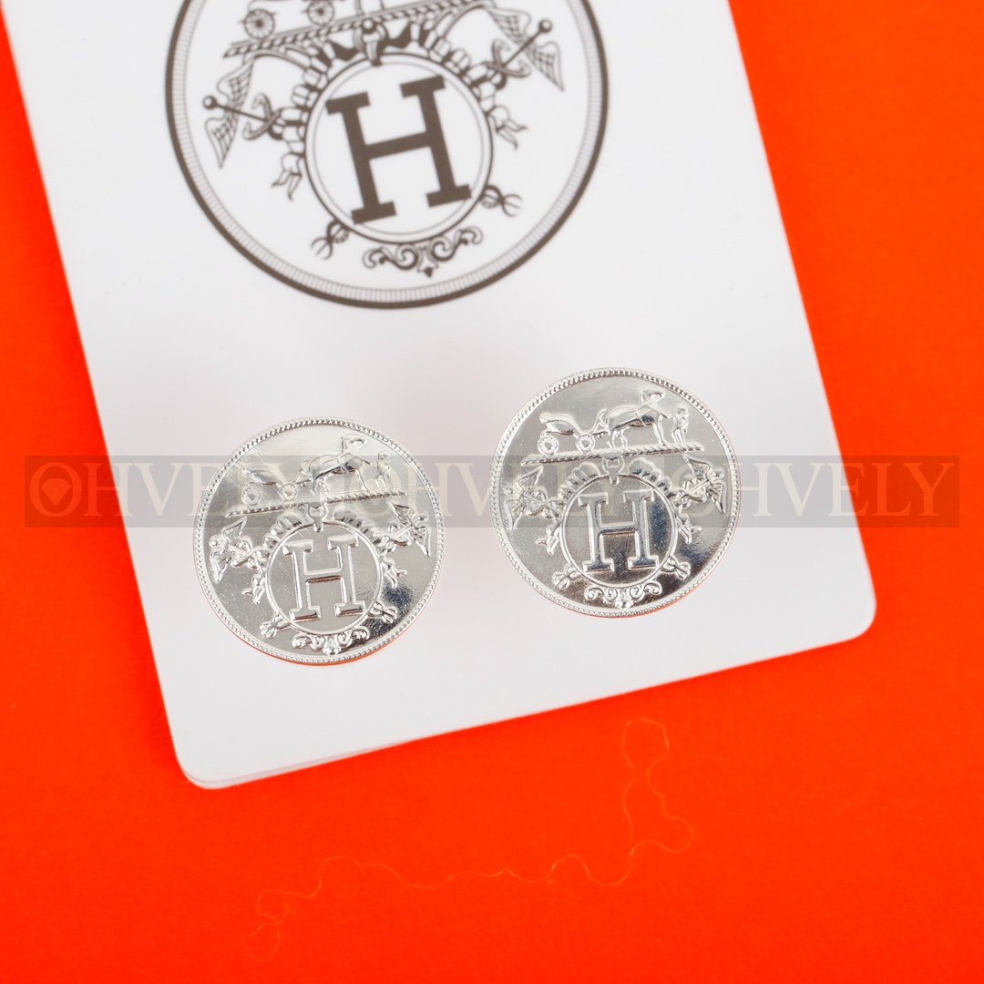 에르메스 Hermès 엑리브리스 Ex-Libris 이어링 (실버)
