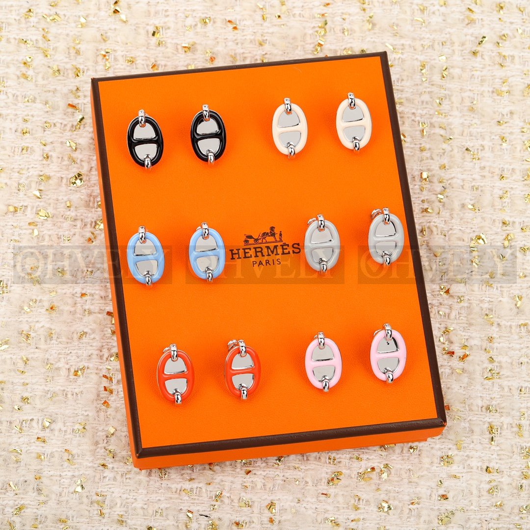 에르메스 Hermès 미니 마이옹 샹달 Mini Maillon Chaine d'Ancre 이어링 은판
