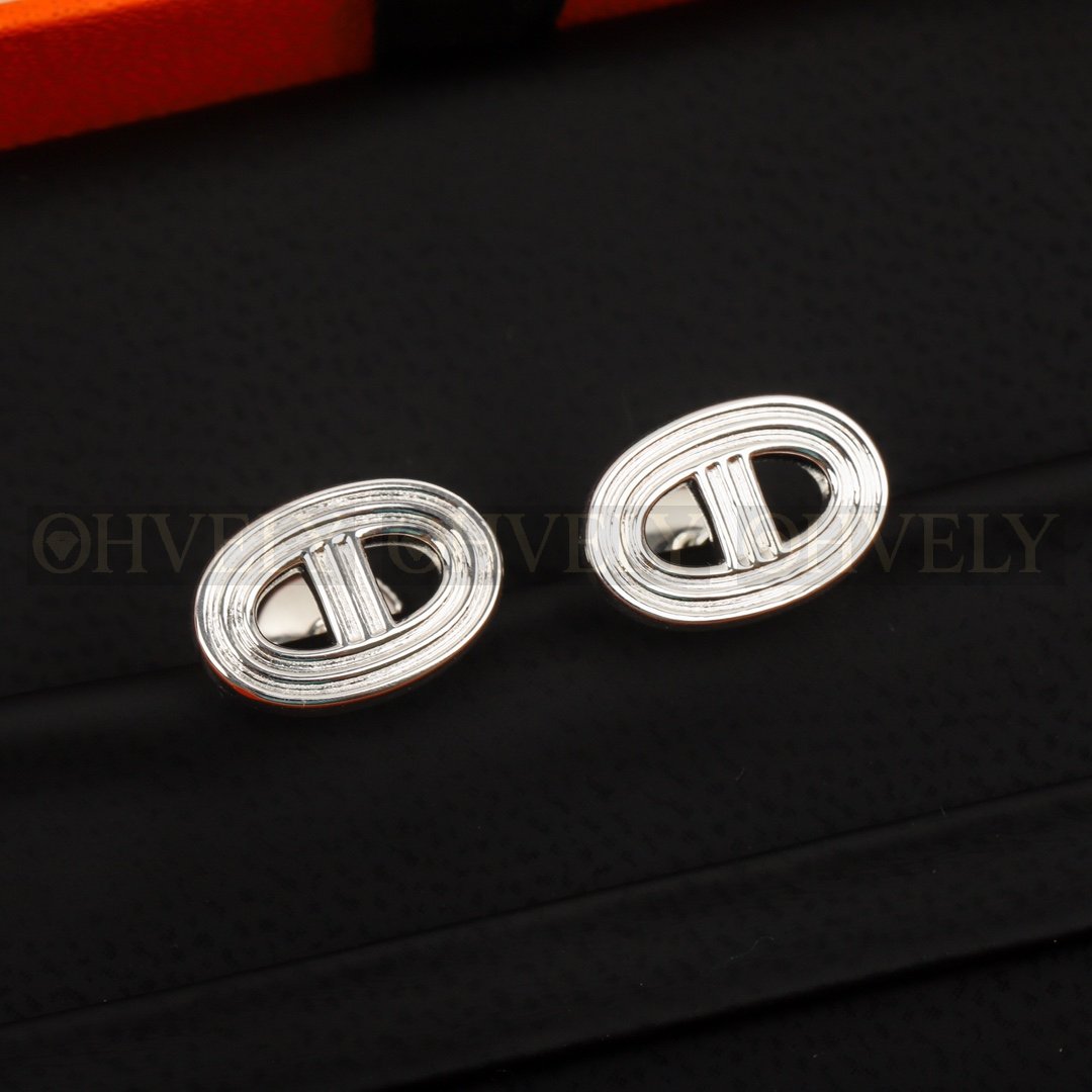 에르메스 Hermès 샹달 Chaine d'Ancre 에니그마 이어링 실버