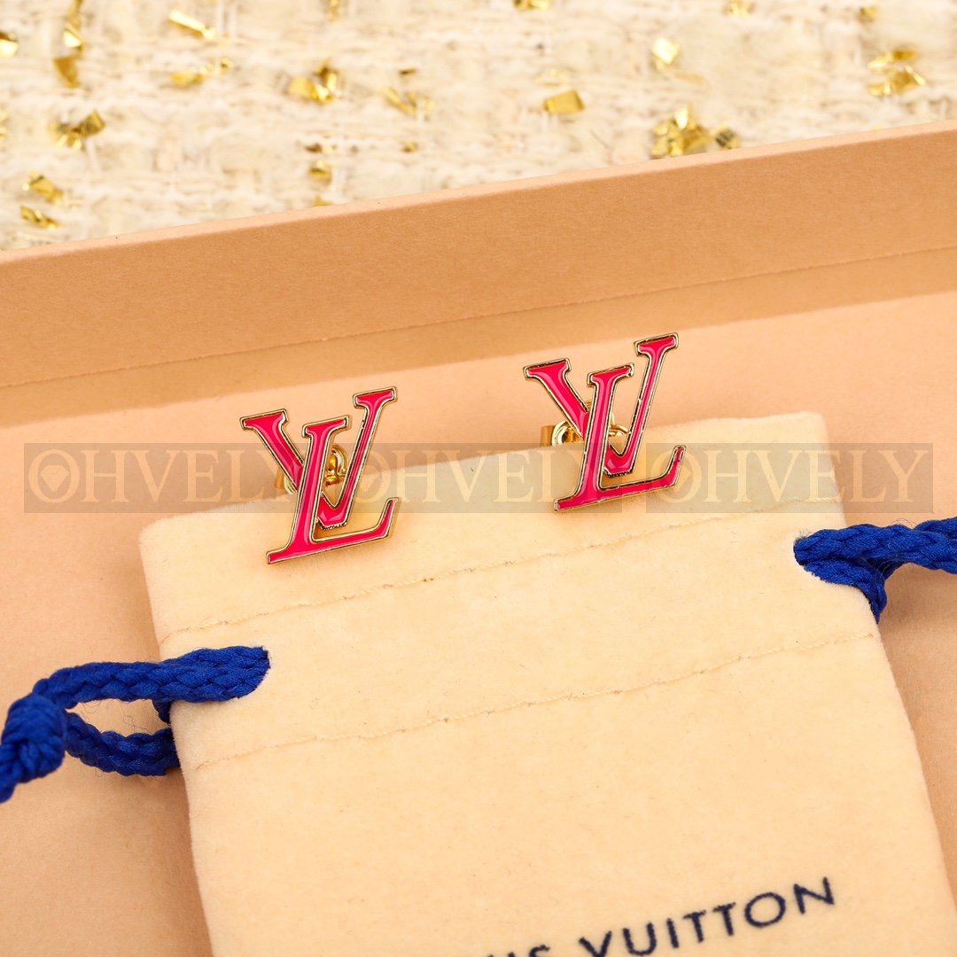 루이비통 Louis Vuitton 북클 드레이유 LV 아이코닉 에나멜 이어링 (레)