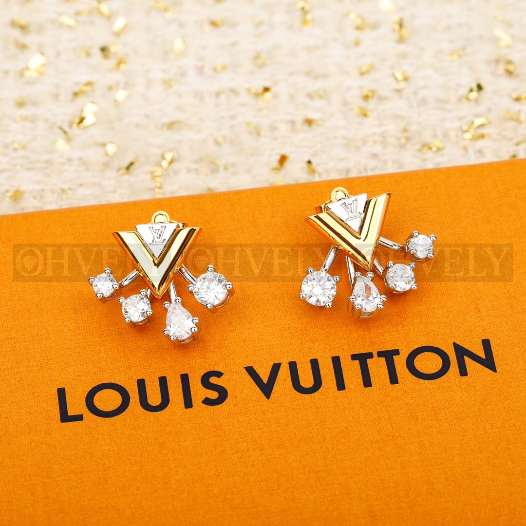 루이비통 Louis Vuitton 북클 드레이유 V 스트라스 이어링 (골드)