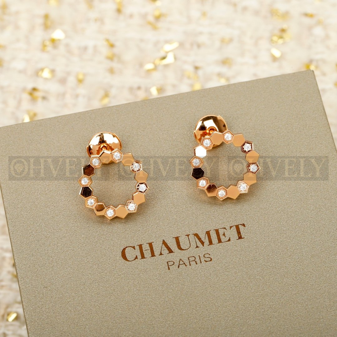 쇼메 Chaumet 비 드 쇼메 이어링 핑크 골드 다이아몬드