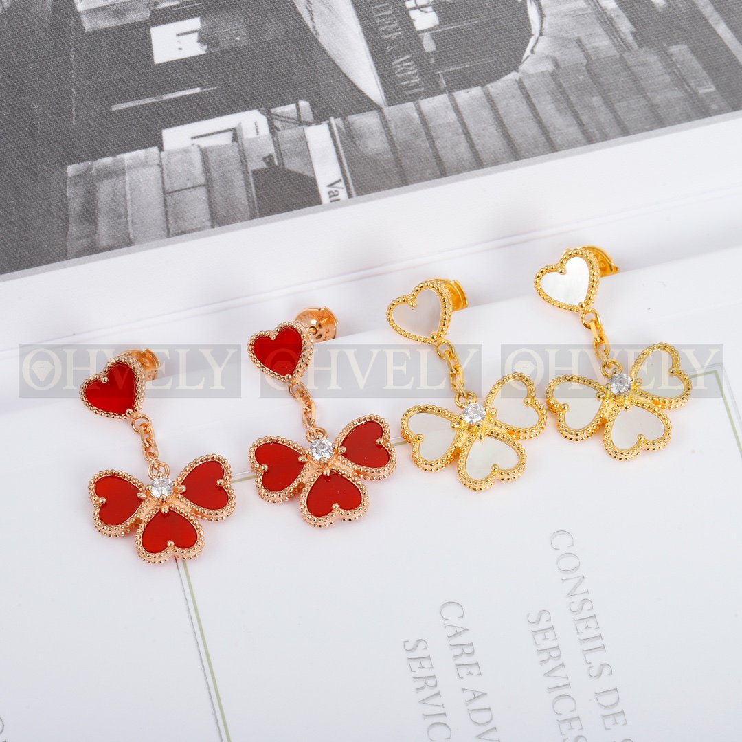 반클리프 아펠 Van Cleef & Arpels 럭키 알함브라 이어링 ( 레드, 화이트 )