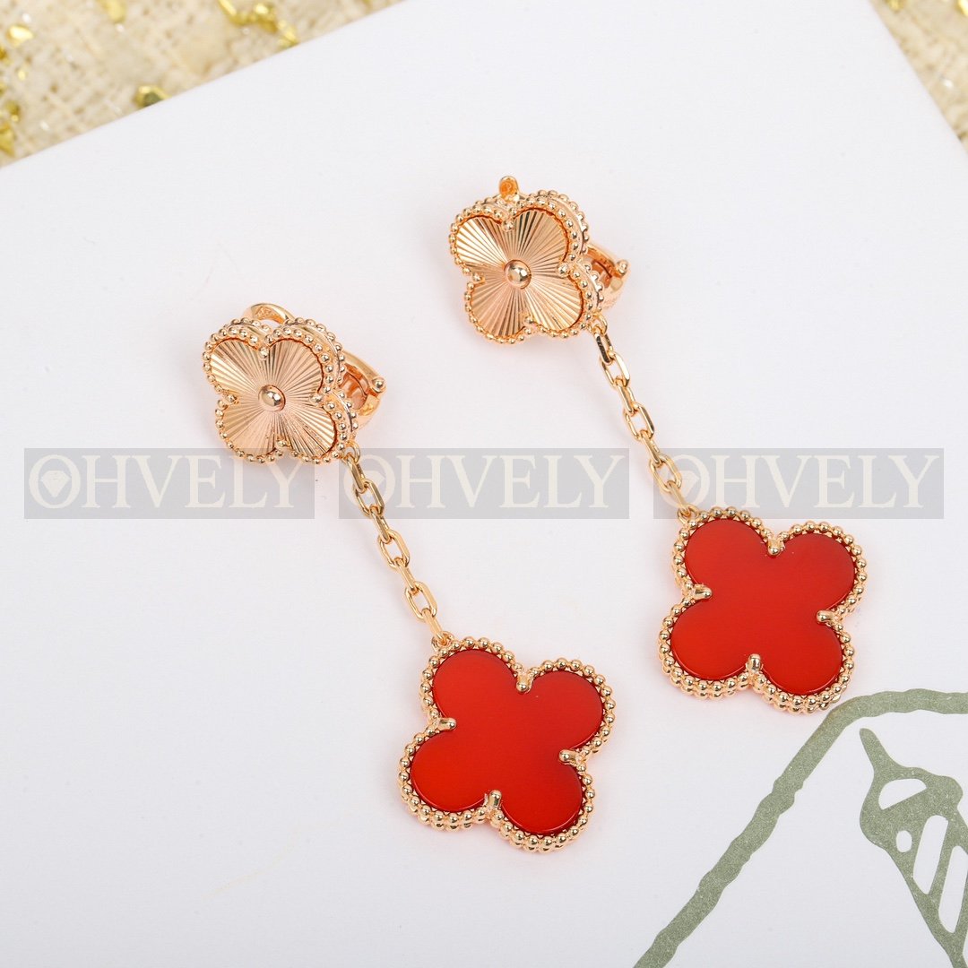 반클리프 아펠 Van Cleef & Arpels 매직 알함브라 이어링 기요셰 & 커넬리언