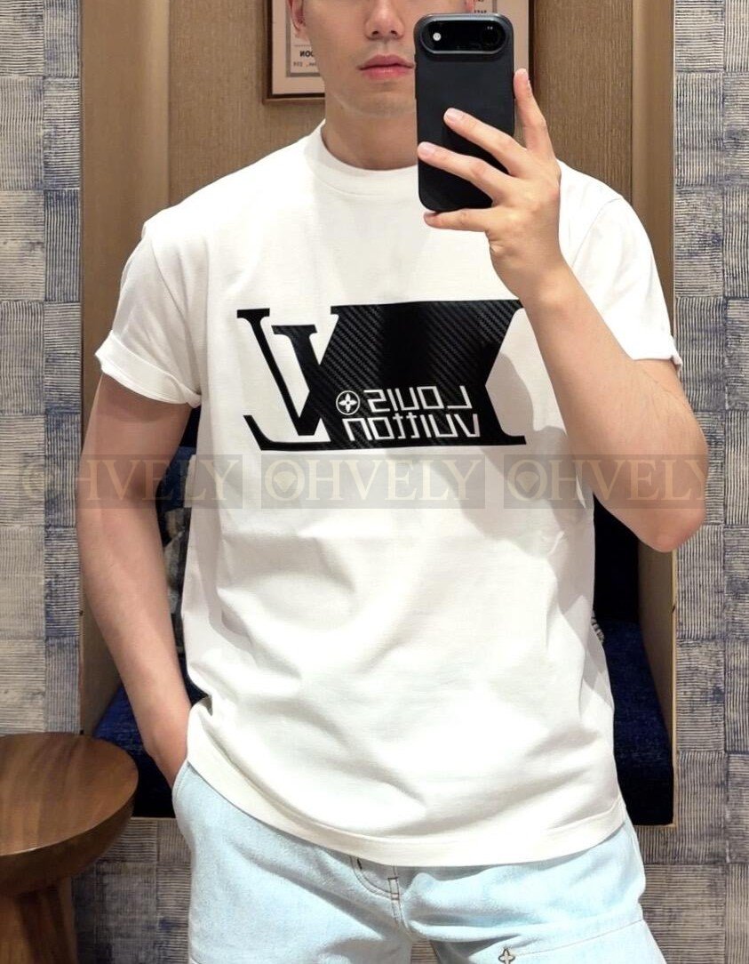 【 ZP버전 】루이 비통 시그니처 그래픽 화이트 티셔츠