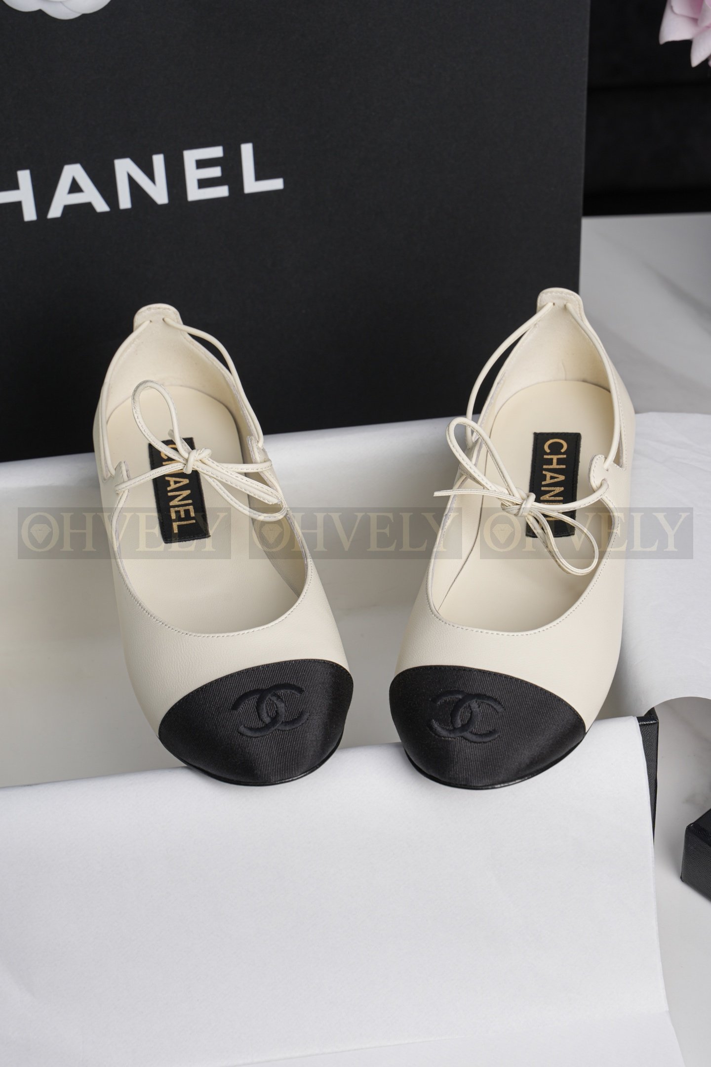 Chanel 25c 스트랩 플랫 블랙 메리제인