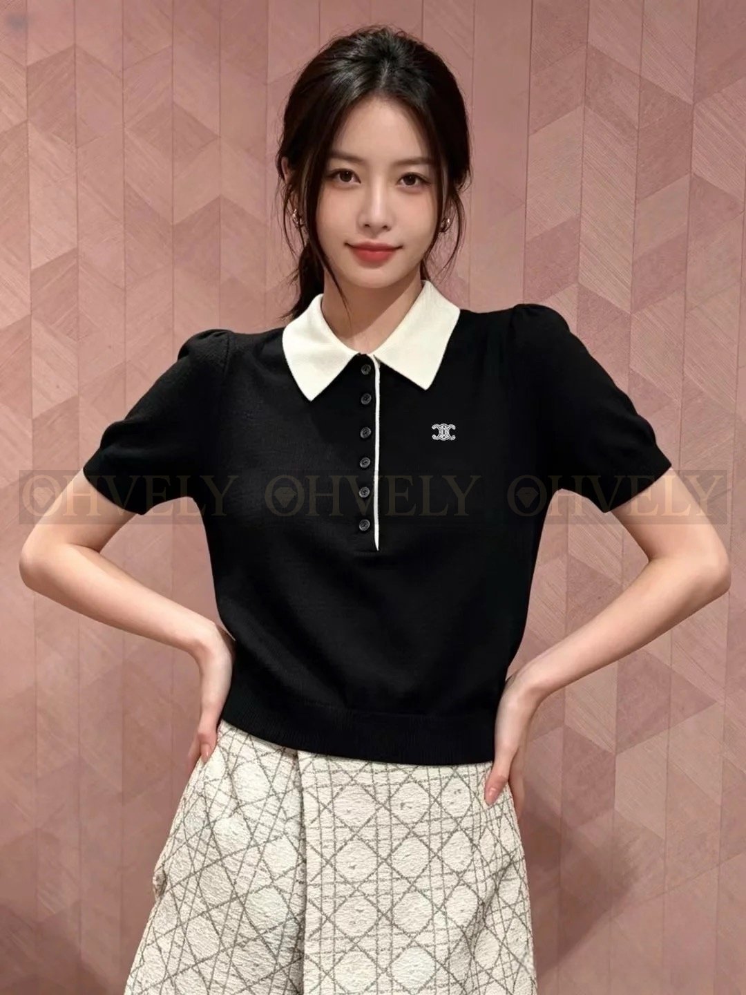 【 ZP버전 】셀린느 캐시미어 실크 폴로 니트