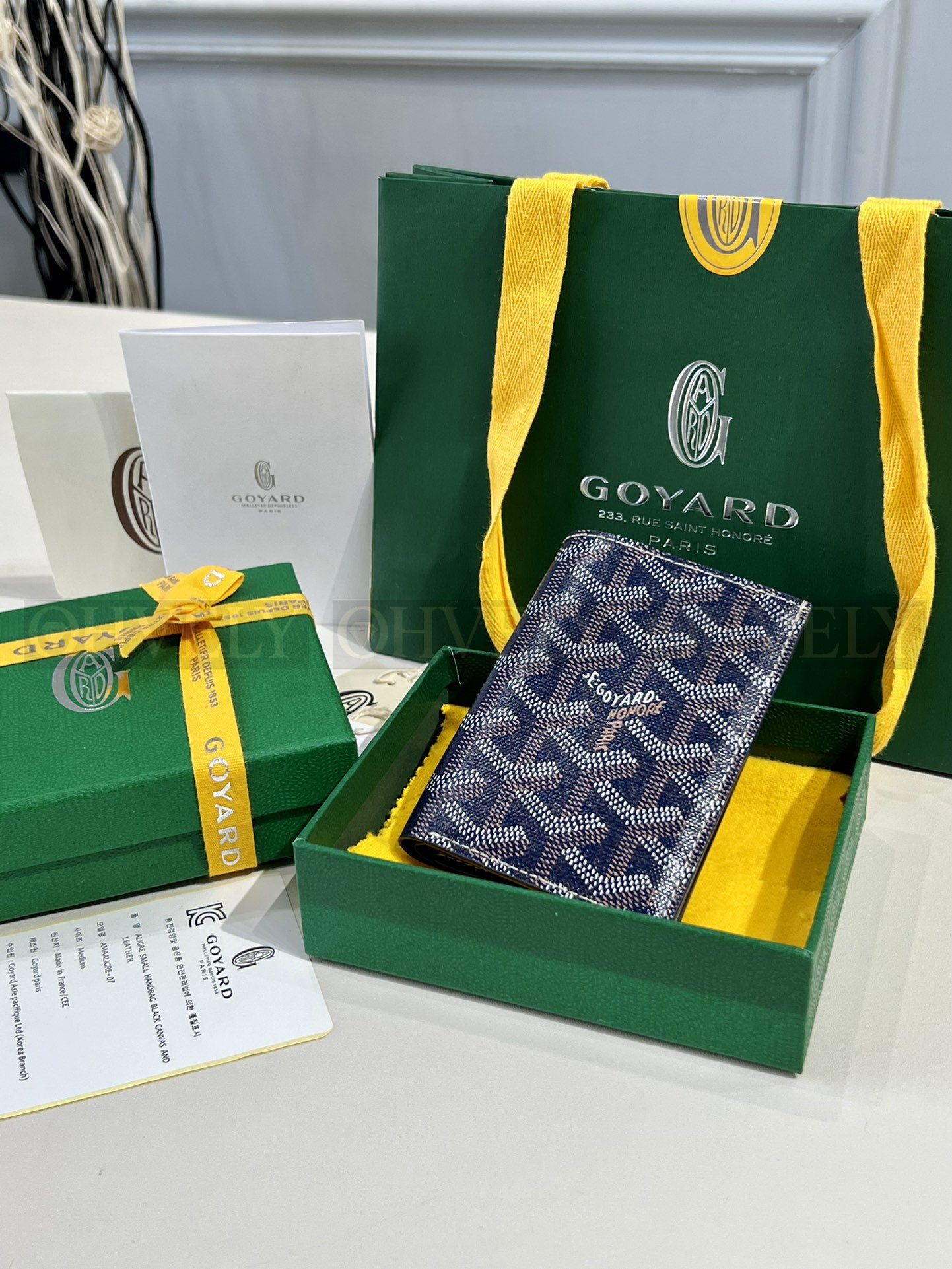 GOYARD 고야드 인서트 빅투아르 카드 홀더 네이비
