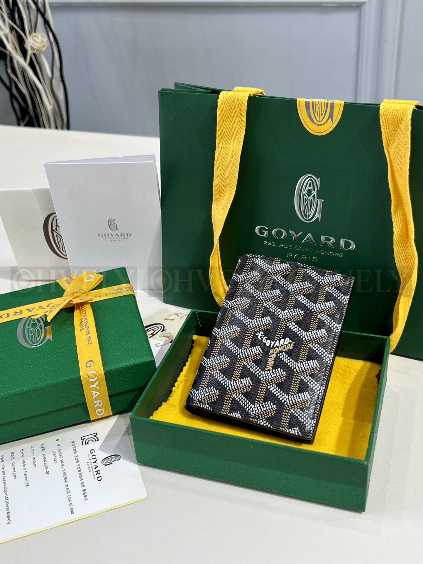 GOYARD 고야드 인서트 빅투아르 카드 홀더 블랙&옐로우