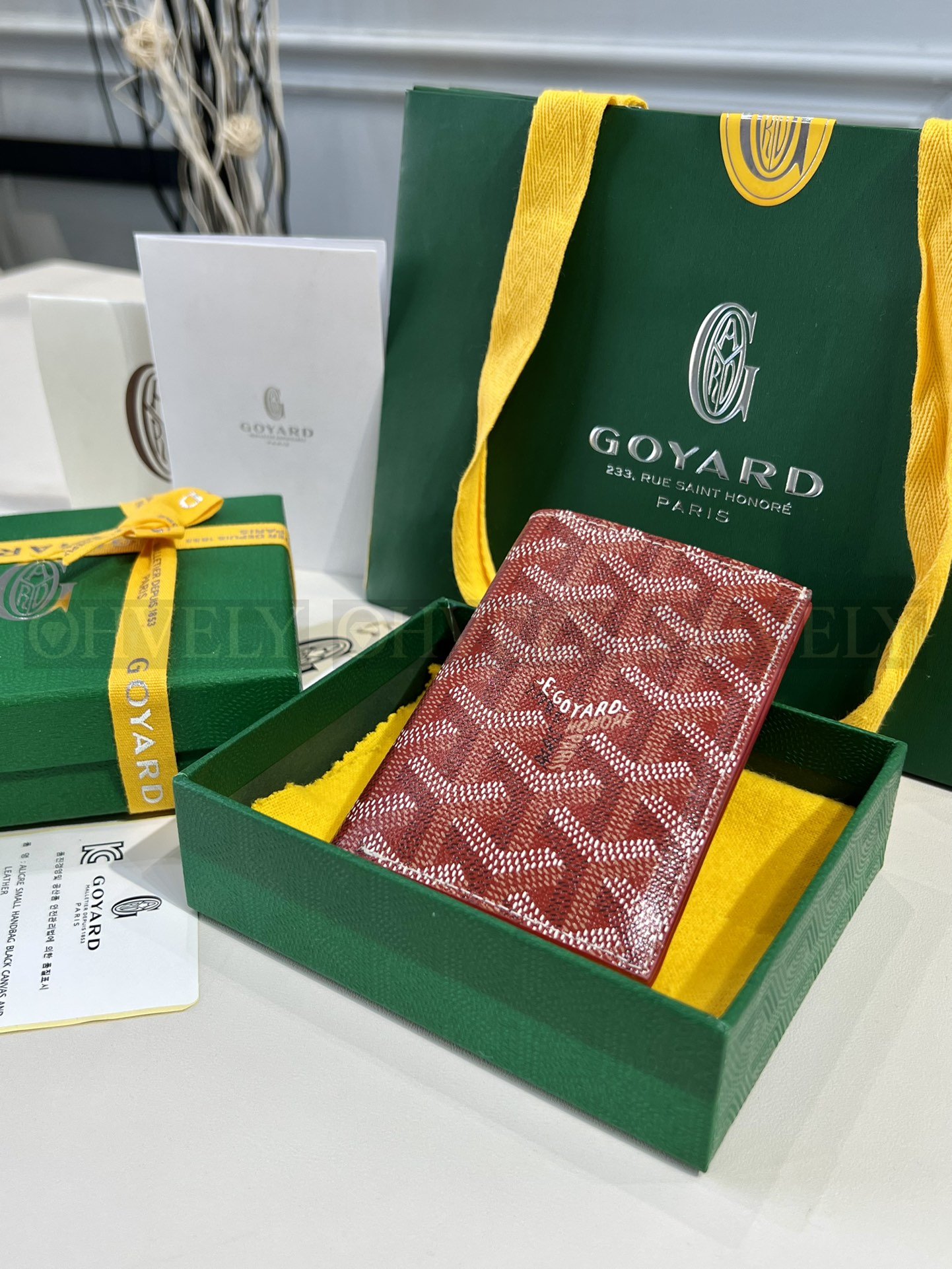 GOYARD 고야드 인서트 빅투아르 카드 홀더 레드&옐로우