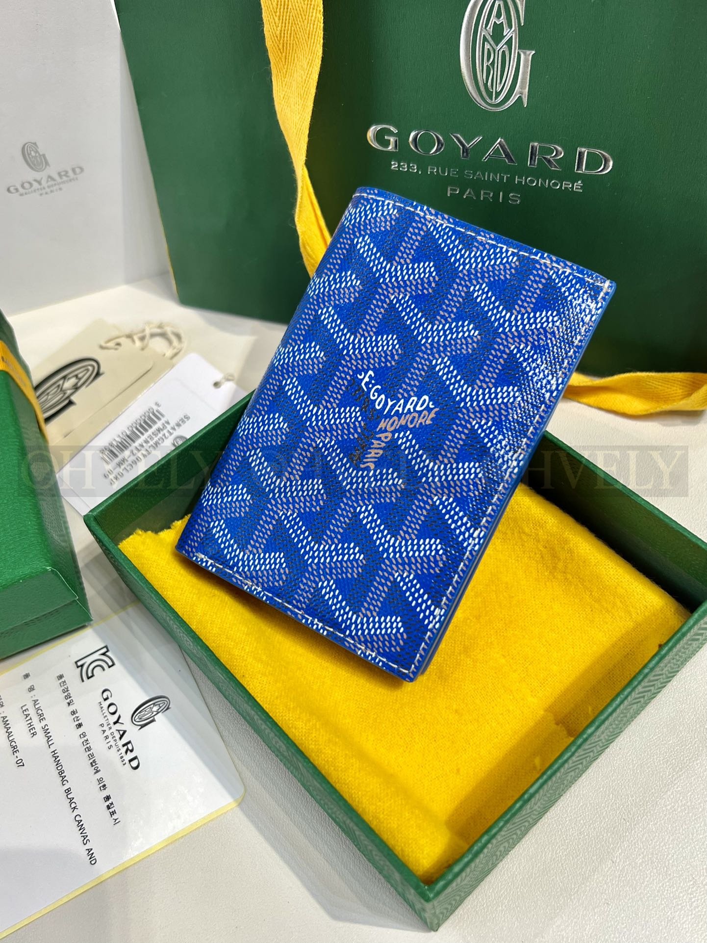 GOYARD 고야드 인서트 빅투아르 카드 홀더 블루&옐로우
