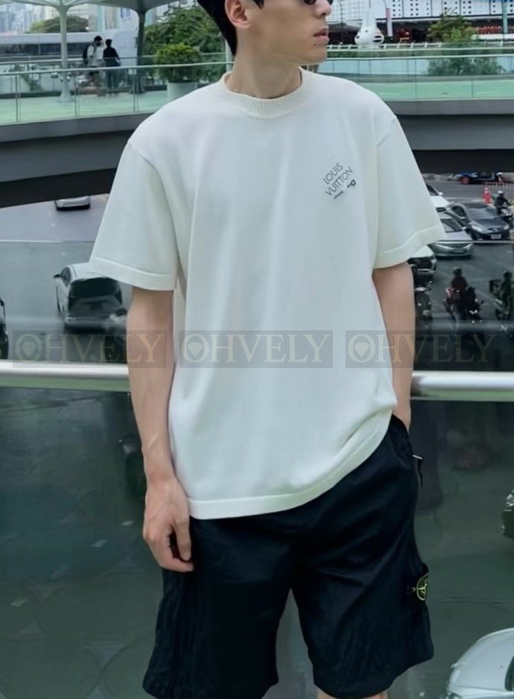 【 ZP버전 】루이비통 Louis Vuitton 핀 디테일 쇼트 슬리브 코튼 니트