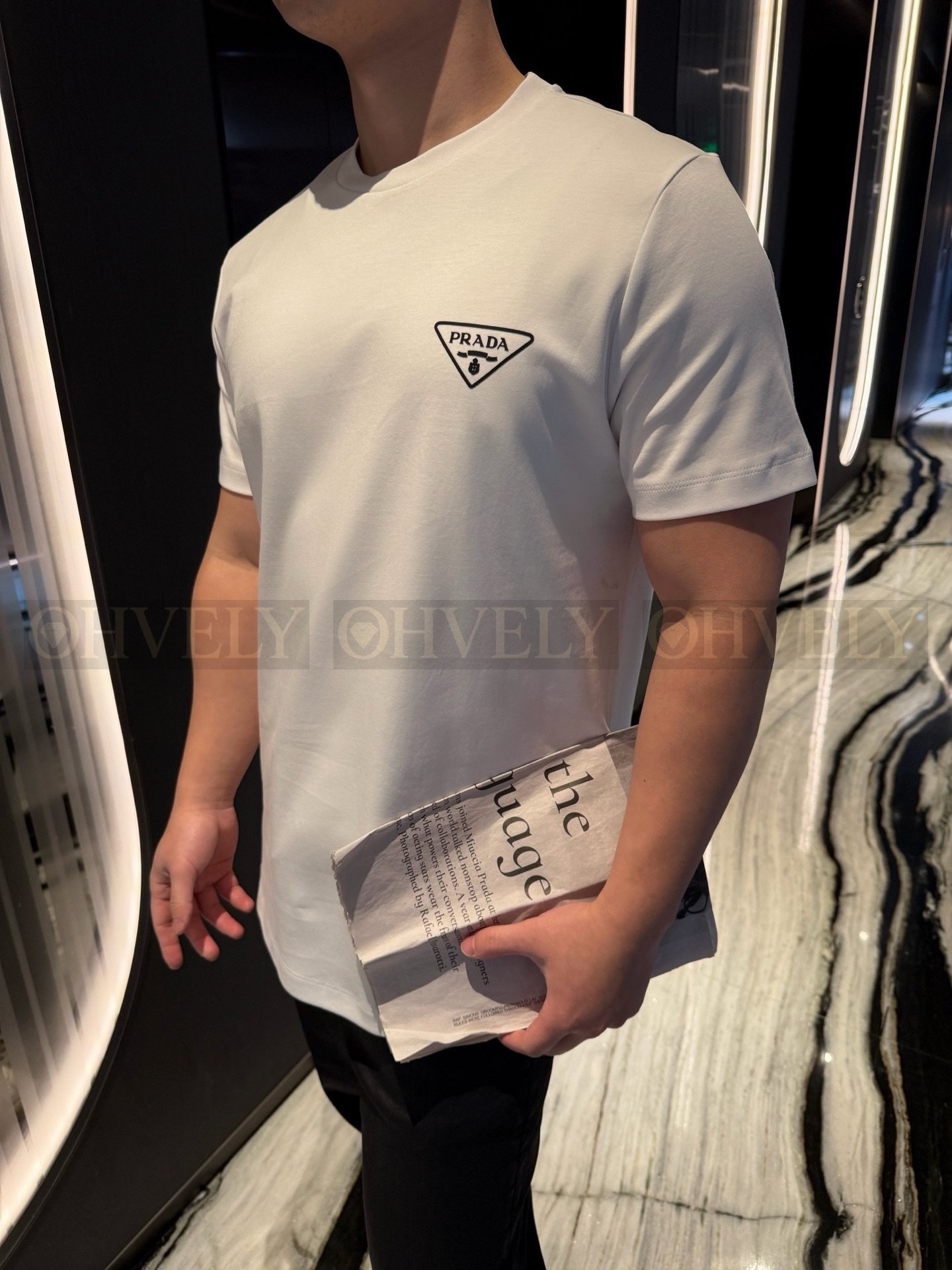 【 ZP버전 】프라다 PRADA 삼각 로고 프린트 반팔 티셔츠