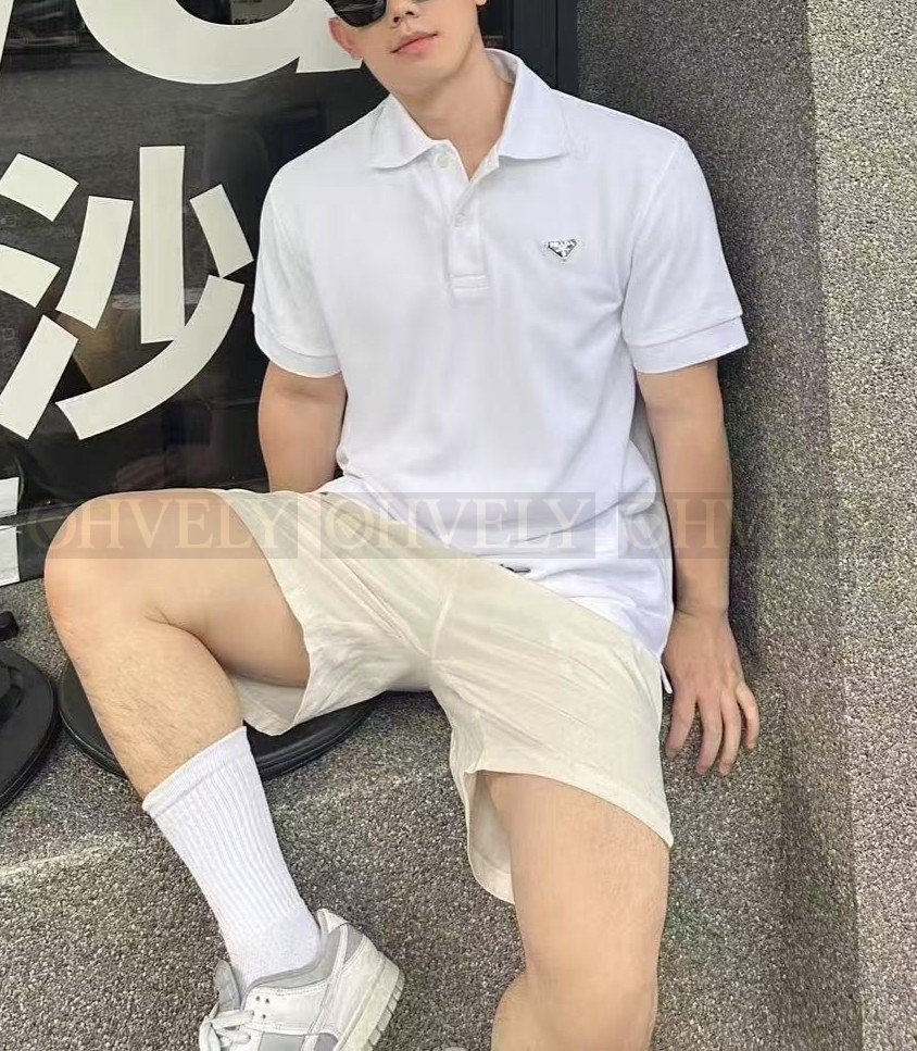 【 ZP버전 】프라다 PRADA 삼각 로고 피케 폴로 셔츠
