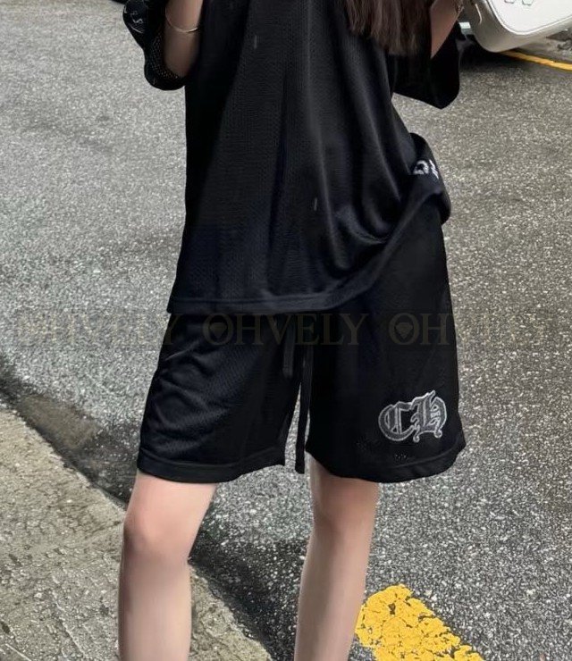 【 ZP버전 】크롬하츠 Chrome Hearts 글리터 로고 메쉬 하키 팬츠