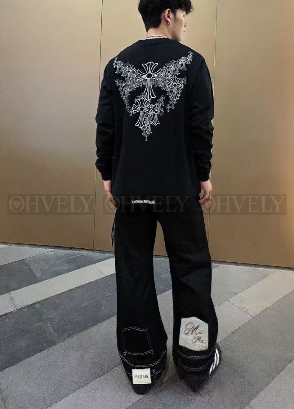 【 ZP버전 】크롬하츠 Chrome Hearts 멀티 세메터리 크로스 로고 롱슬리브 티셔츠