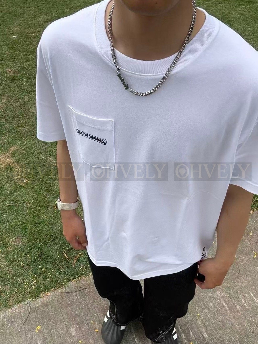 【 ZP버전 】크롬하츠 Chrome Hearts BS 플뢰르 모노그램 플레임 반팔 티셔츠