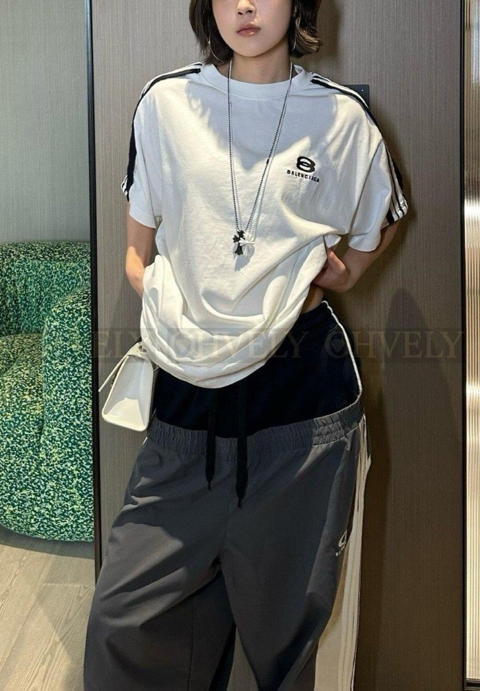 【 ZP버전 】발렌시아가 Balenciaga 아디다스 콜라보 스트라이프 반팔 티셔츠