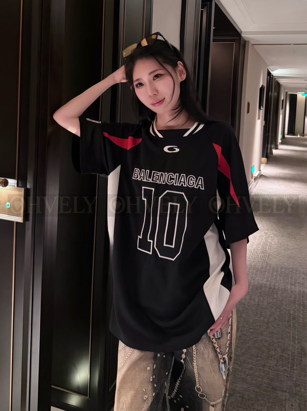 【 ZP버전 】발렌시아가 Balenciaga NBA 콜라보레이션 메쉬 로고 저지 세트 블랙