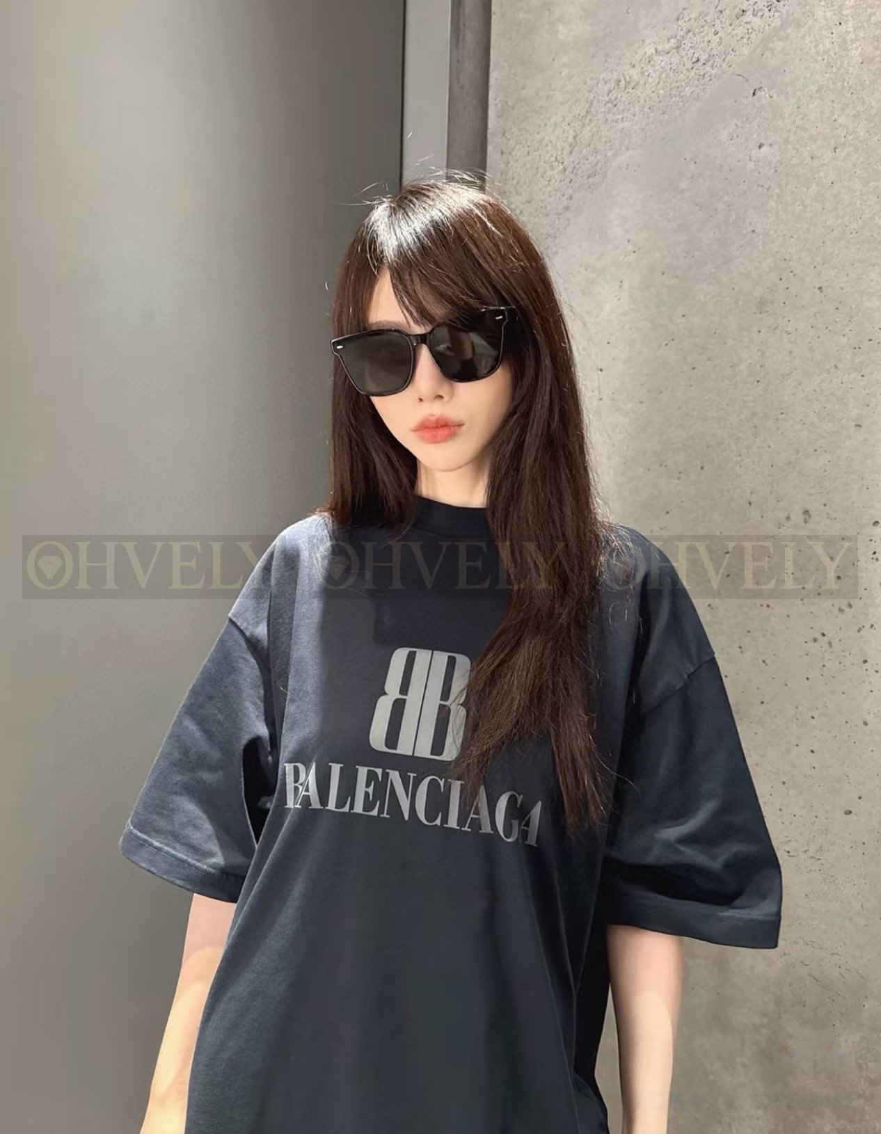 【 ZP버전 】발렌시아가 Balenciaga 더블 B 로고 프린트 반팔 티셔츠