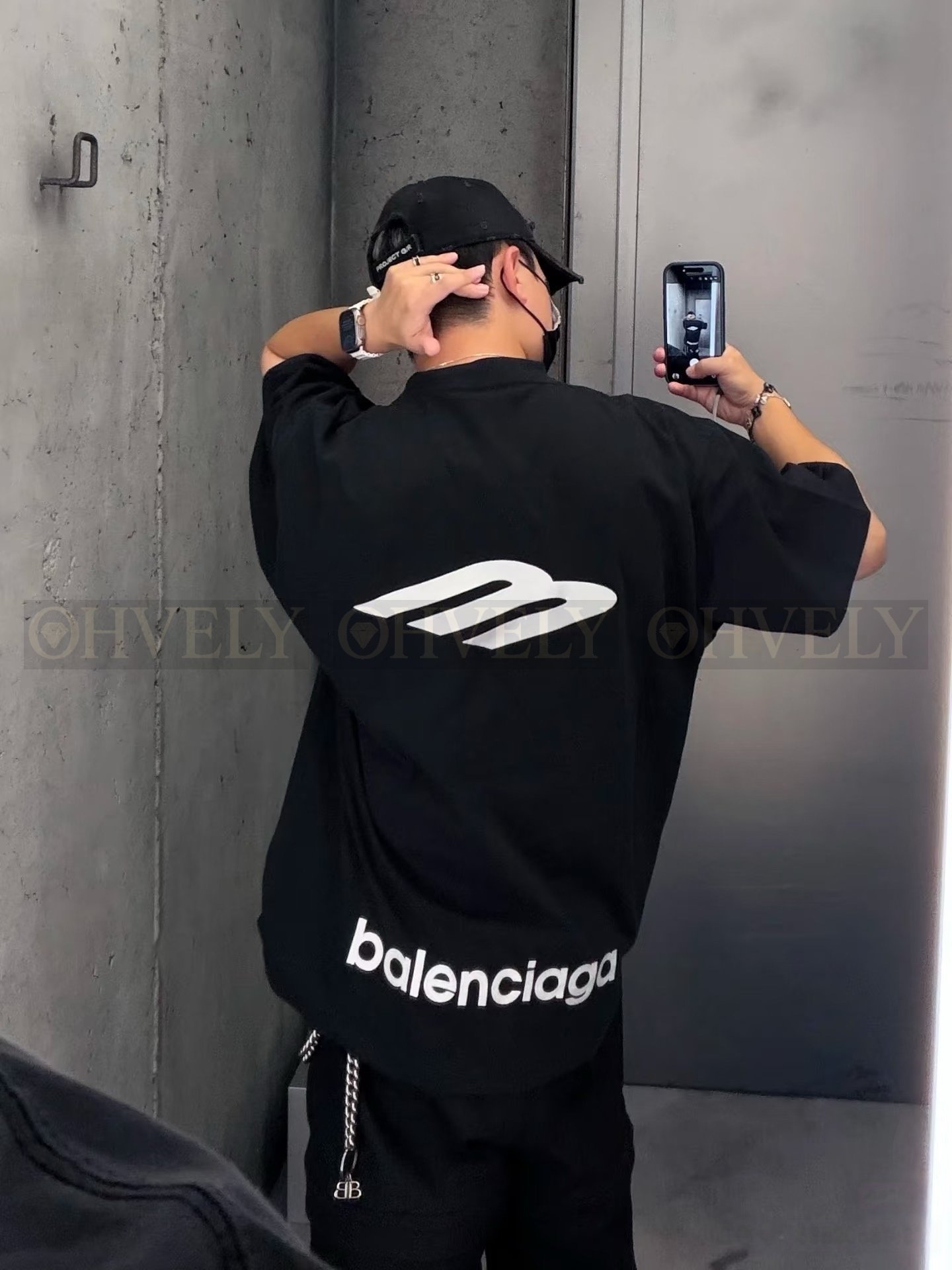 【 ZP버전 】발렌시아가 Balenciaga 3B 스포츠 아이콘 로고 자수 라지 핏 티셔츠