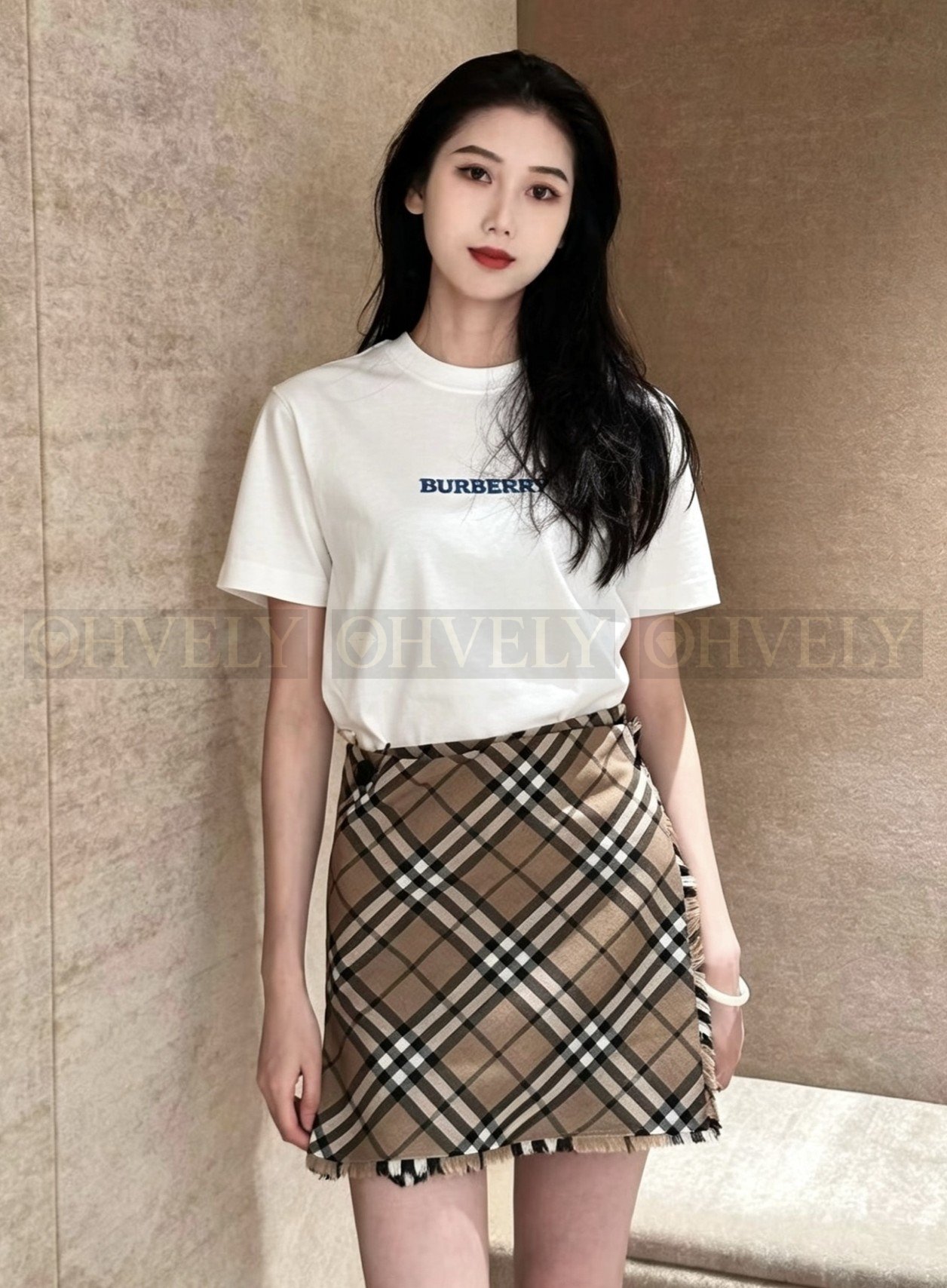 【 ZP버전 】버버리 Burberry 로고 자수 코튼 티셔츠