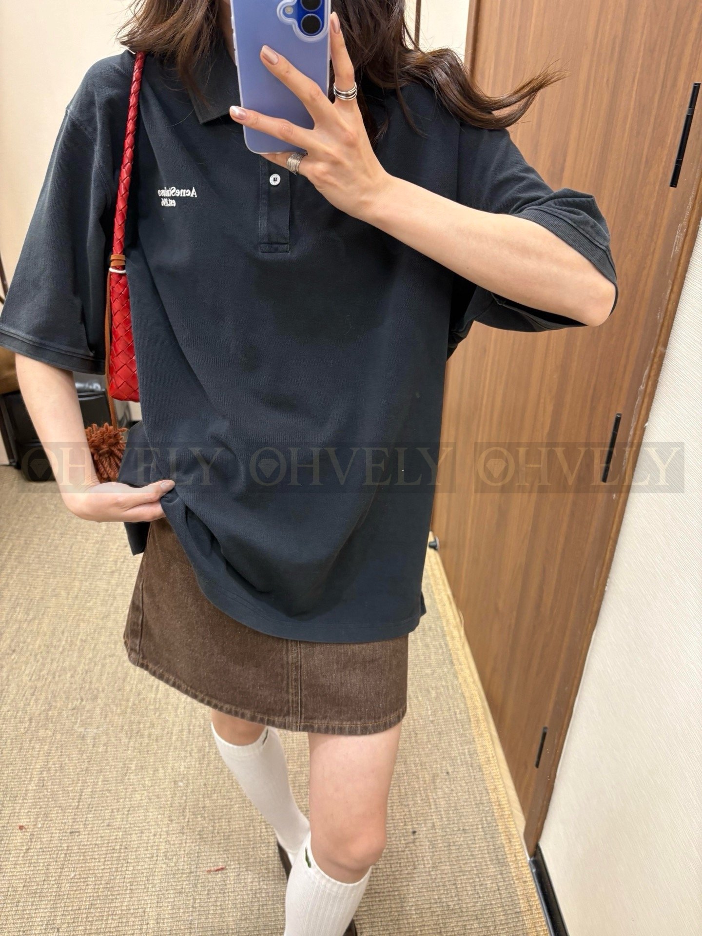 【 ZP버전 】아크네 스튜디오 Acne Studios 자수 로고 코튼 피케 폴로 셔츠