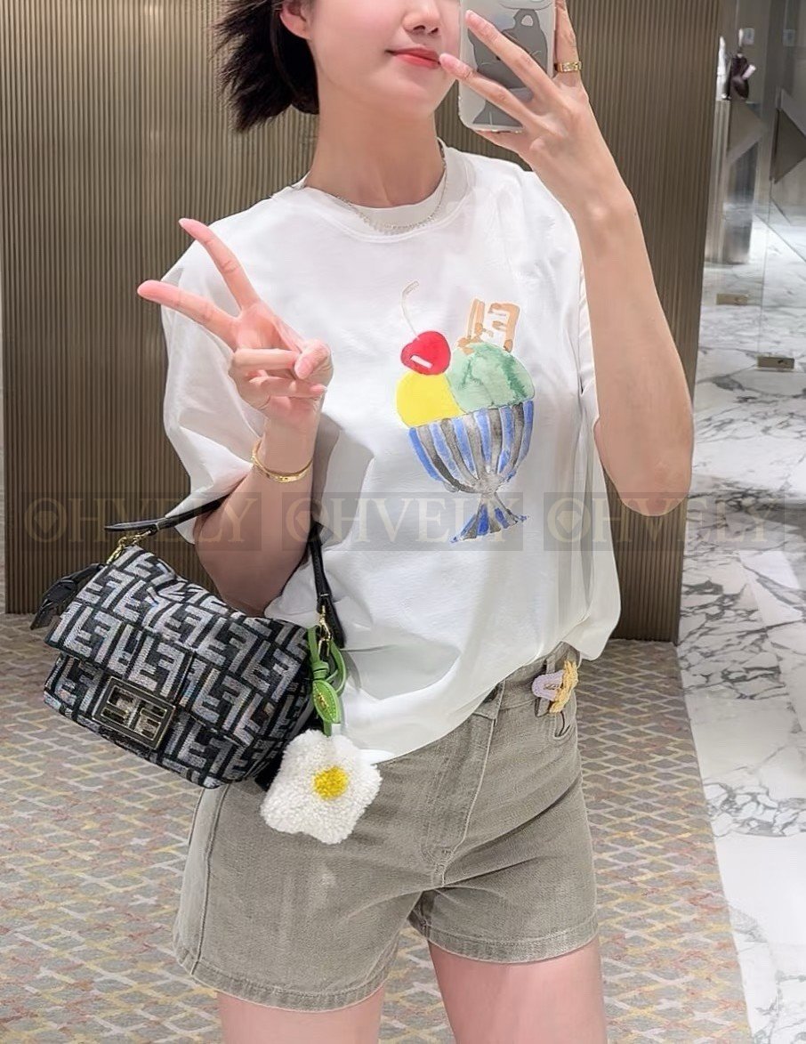 【 ZP버전 】펜디 Fendi 아이스크림 로고 자수 티셔츠