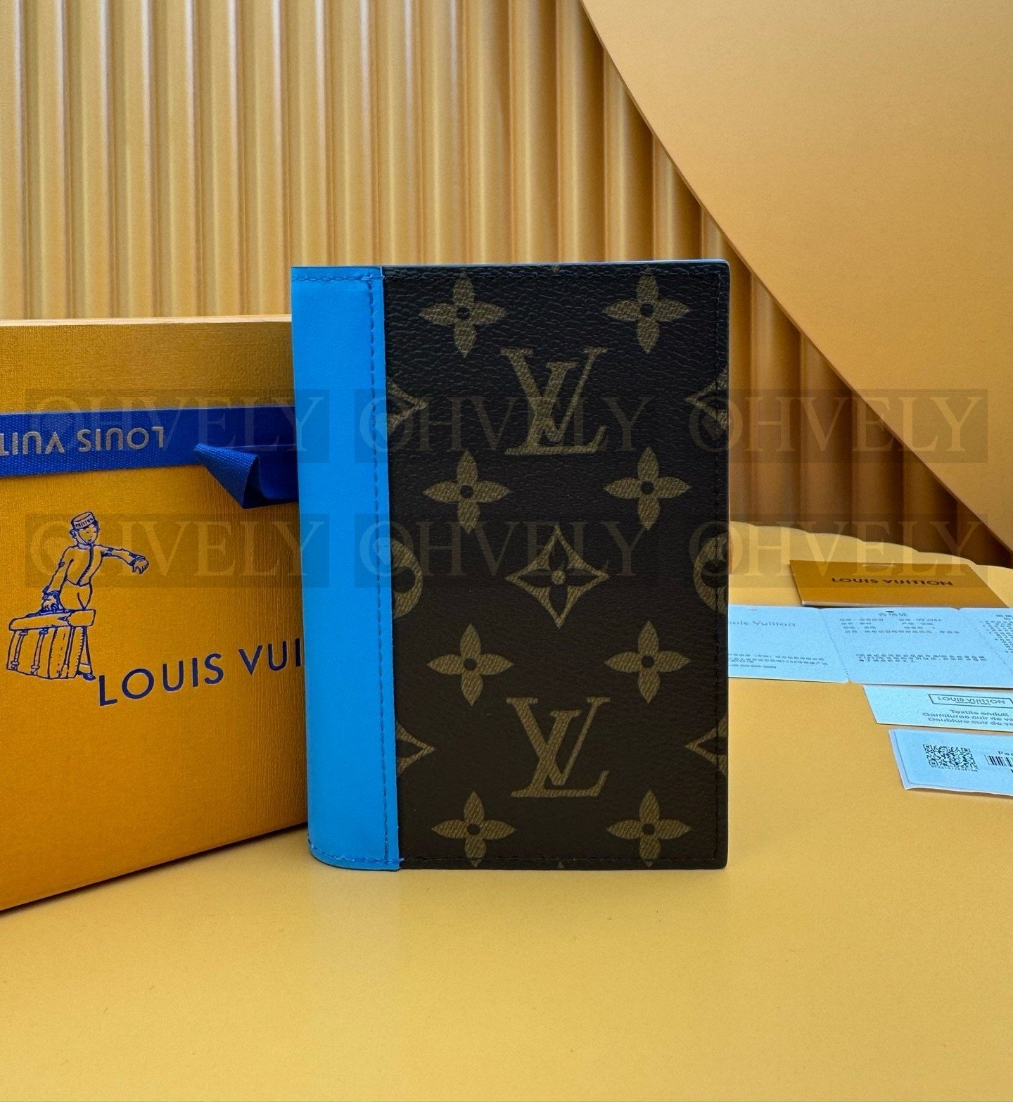 【 ZP 버전 】루이비통 Louis Vuitton 패스포트 커버 모노그램 블루
