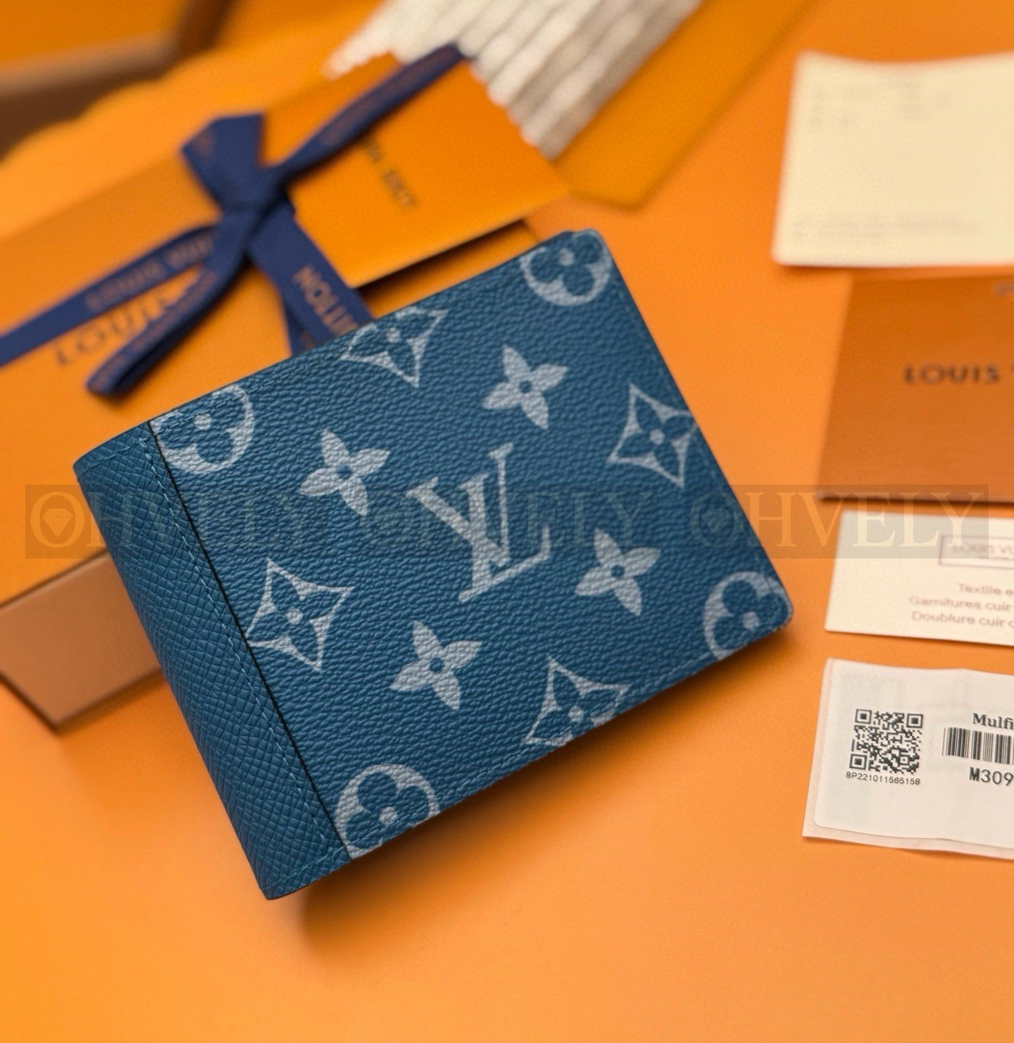 【 ZP 버전 】루이비통 Louis Vuitton 멀티플 월릿 모노그램 타이가 블루