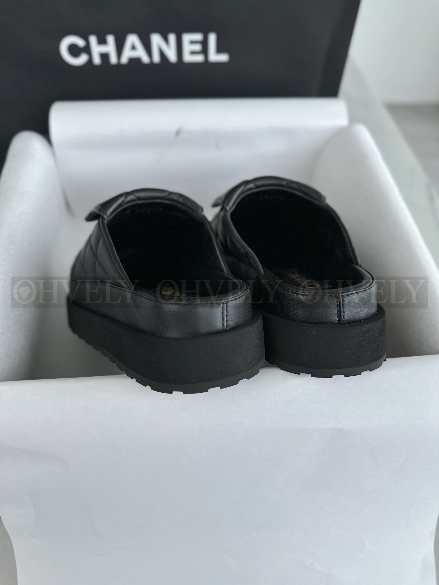 【 ZP버전 】CN 로고 램스킨 클로그 슬라이드 블랙 상품 썸네일