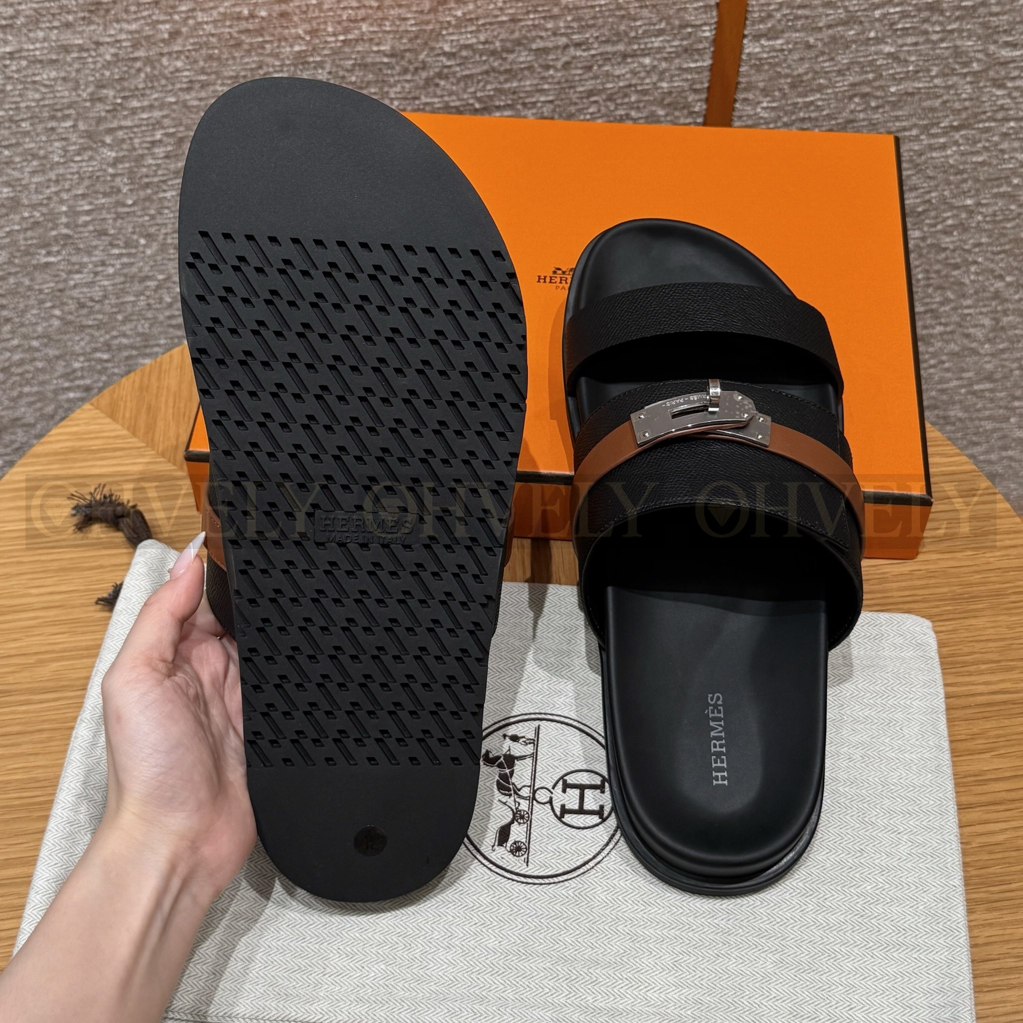 【 ZP버전 】H 잭슨 샌들 블랙 내추럴 상품 썸네일