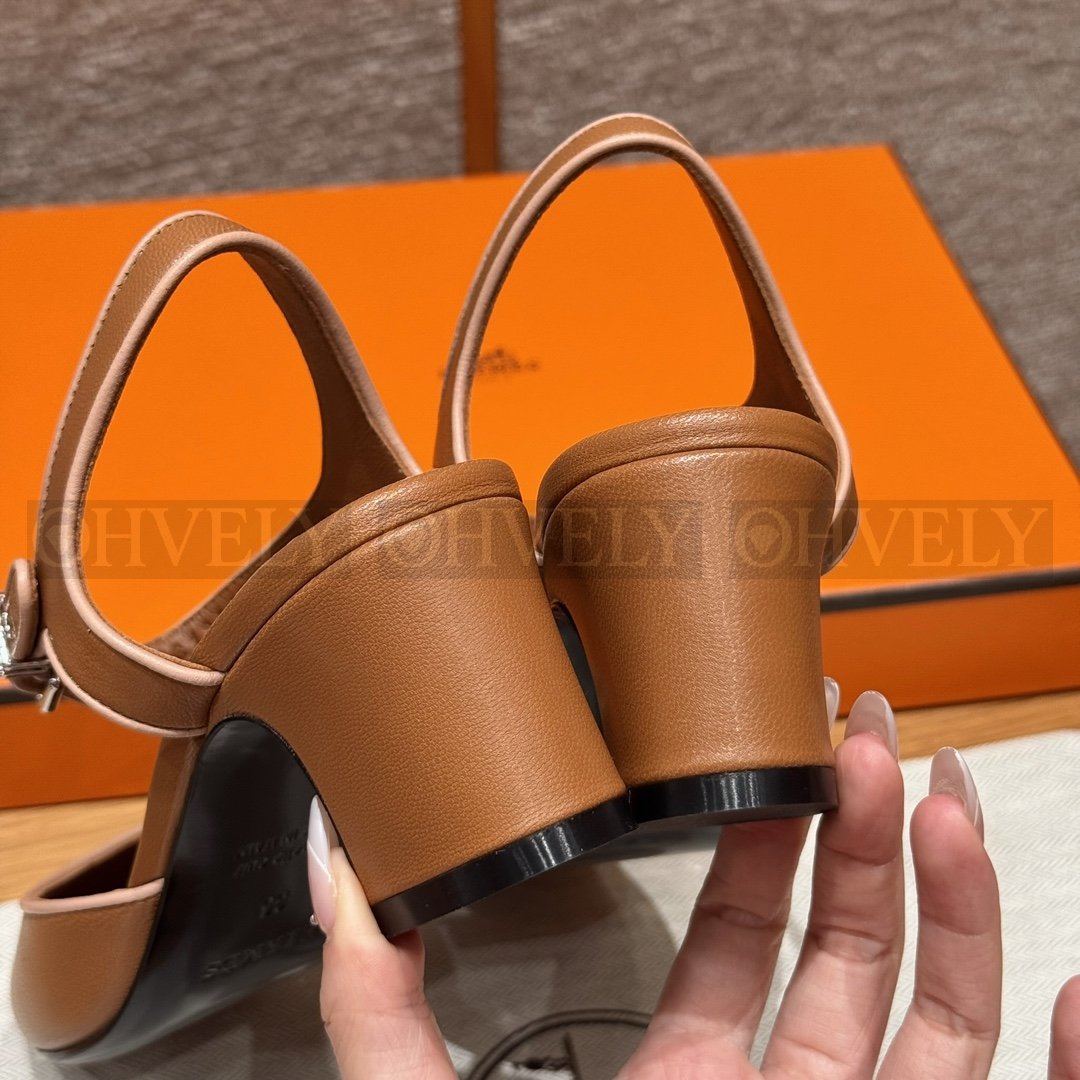 【 ZP버전 】H 카밀라 60 펌프스 힐 캐슈넛 브라운 상품 썸네일