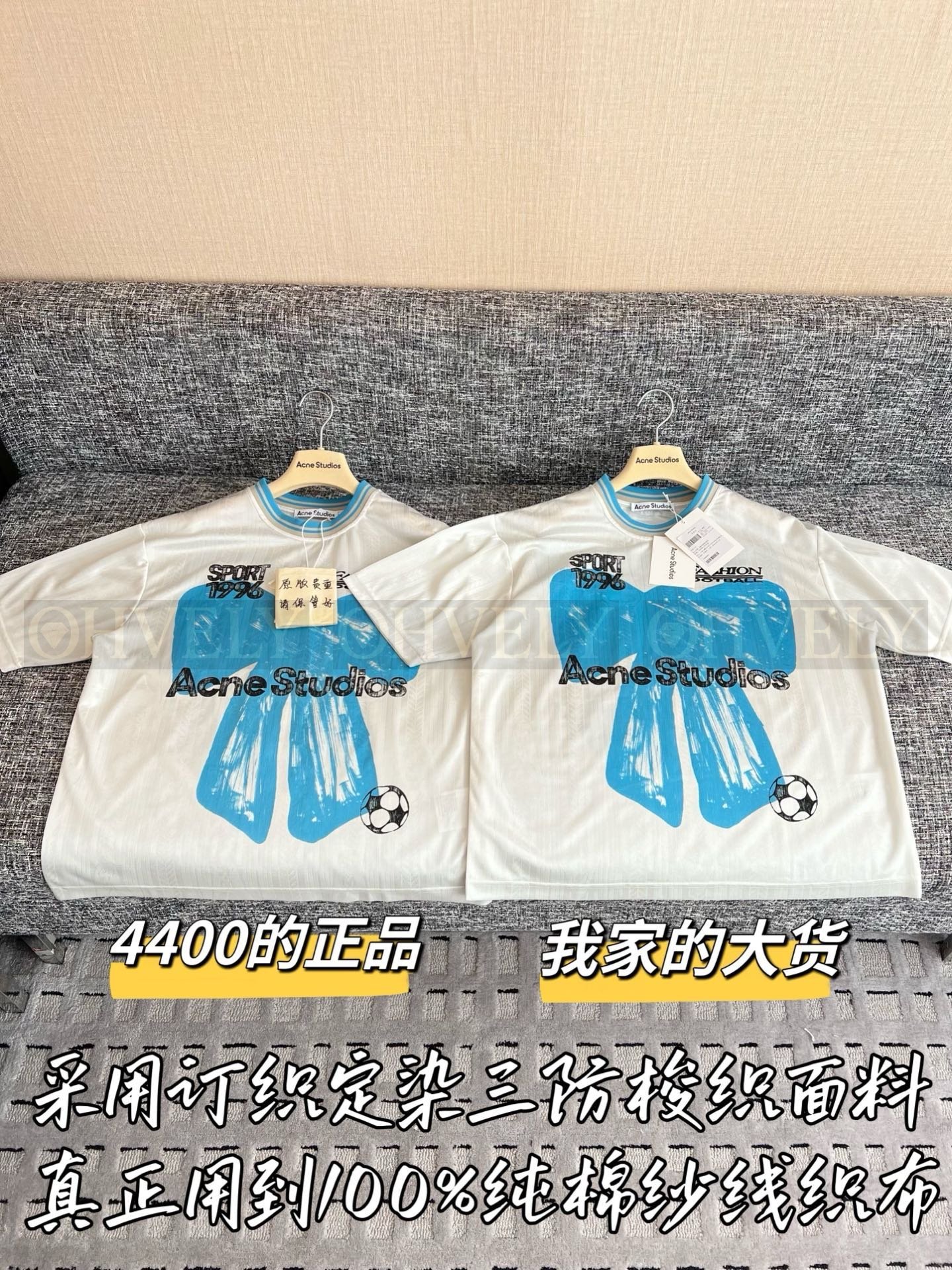 【 ZP버전 】AC 한정판 블루 리본 반팔 티셔츠 상품 썸네일
