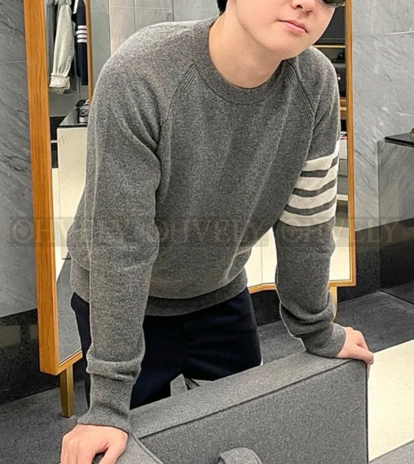 【 ZP버전 】TB 사선 사바 래글런 캐시미어 크루넥 니트