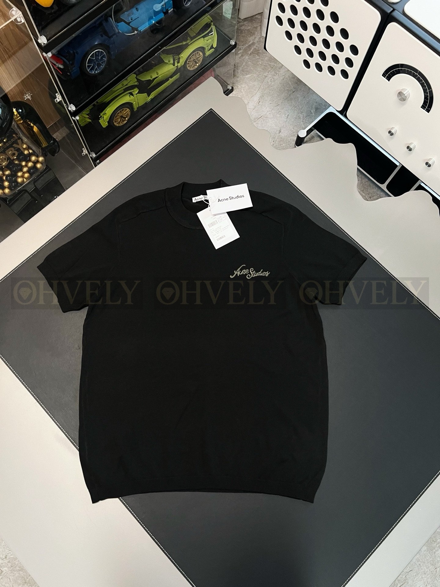 【 ZP버전 】AC 자수 라운드넥 니트 반팔 티셔츠 상품 썸네일