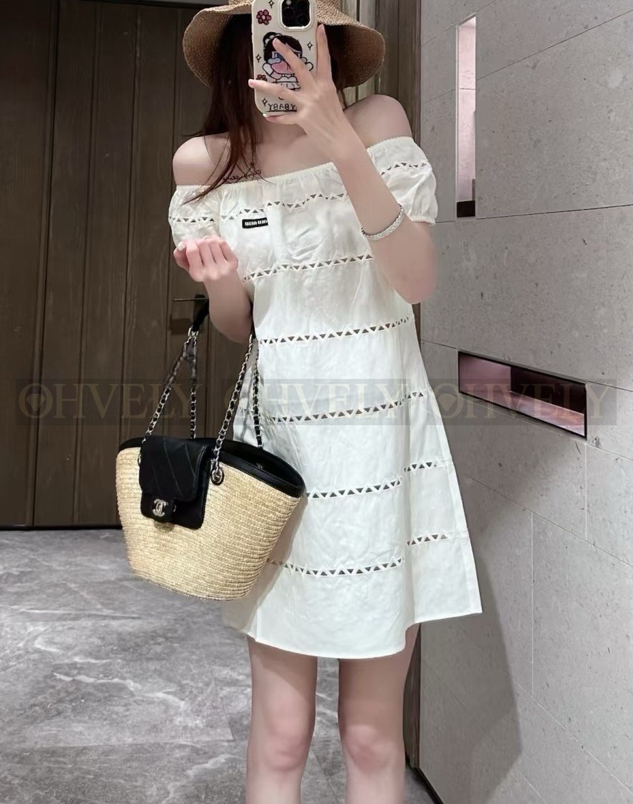 【 ZP버전 】MIU 퍼프소매 펀칭 원피스