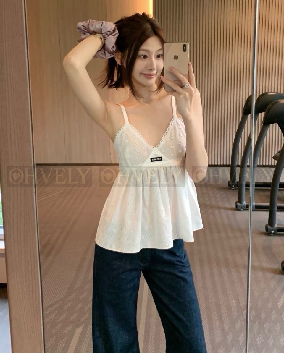 【 ZP버전 】MIU 신형 자수 펀칭 자카드 나시 베스트