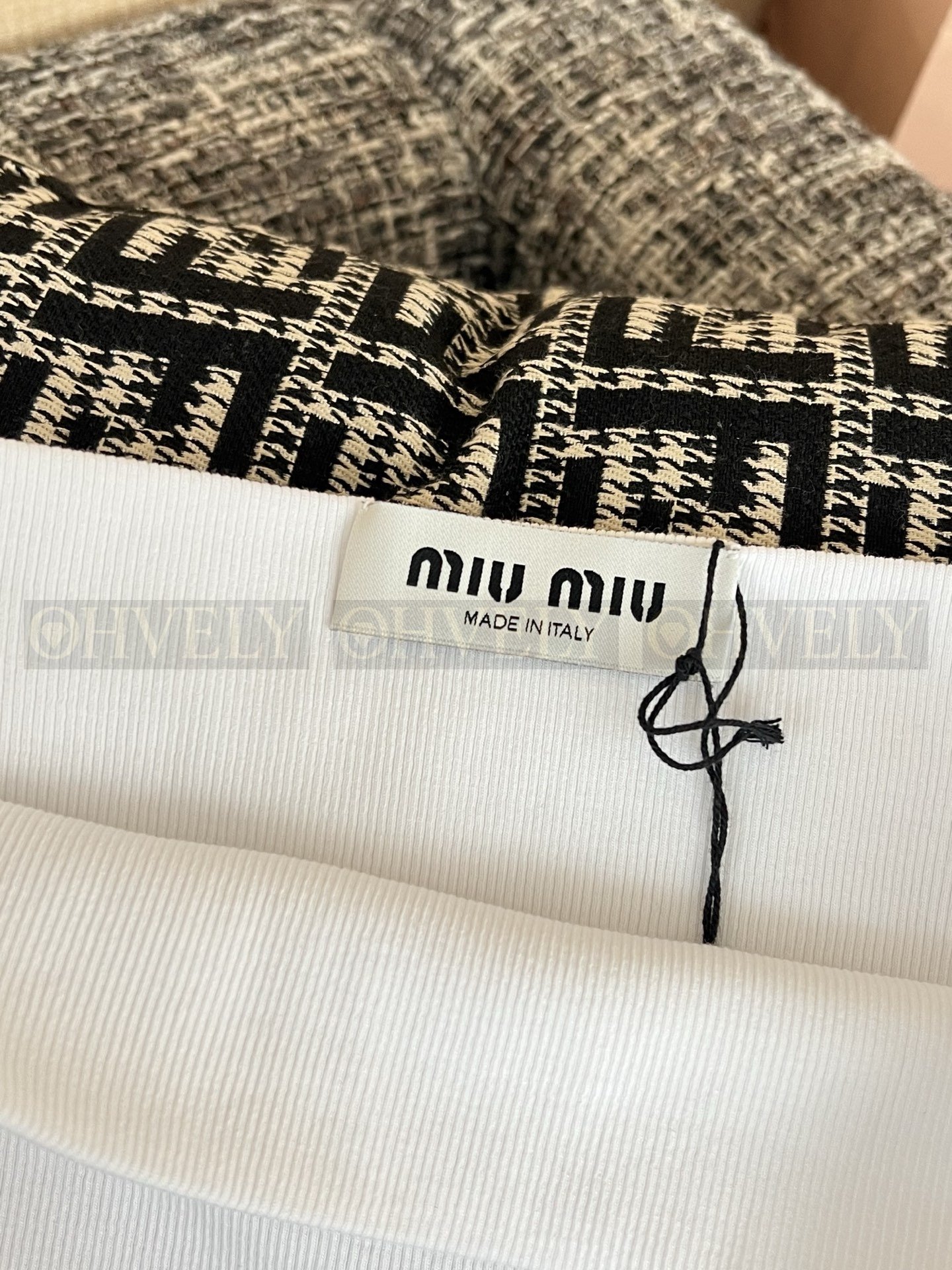 【 ZP버전 】MIU 화이트 블루 배색 튜브탑 원피스 상품 썸네일