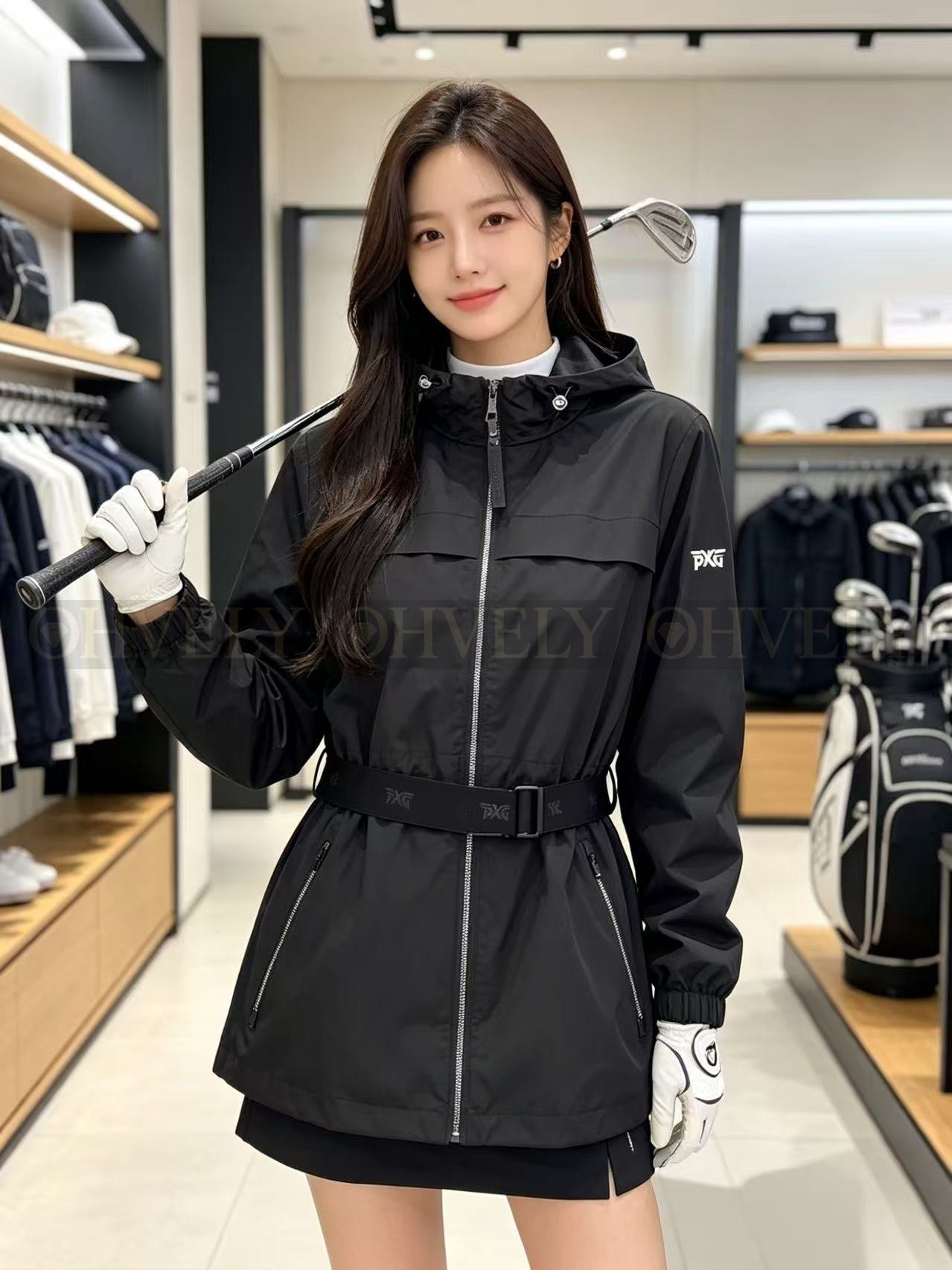 【 ZP버전 】PXG 후디드 벨티드 여성 바람막이 자켓